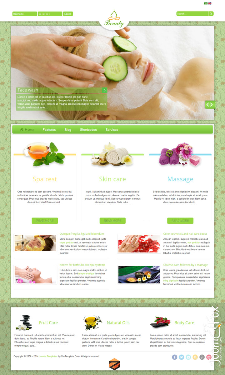 Joomla шаблон ZooTemplate Beauty