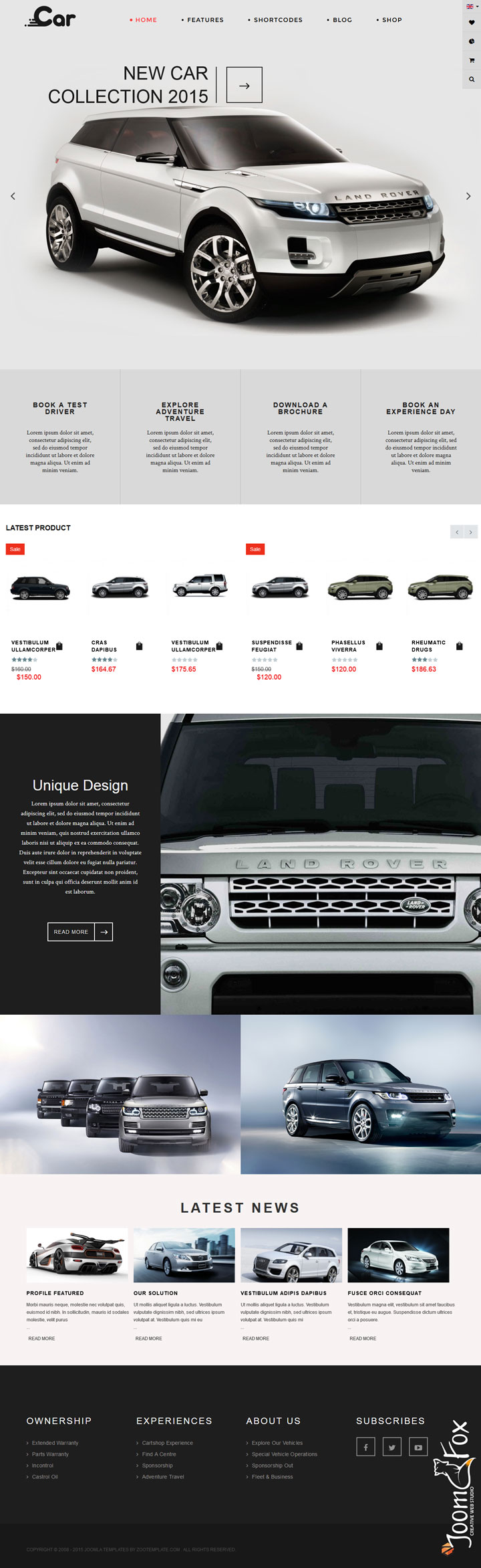 Шаблон ZooTemplate Car Joomla шаблон ZooTemplate Car