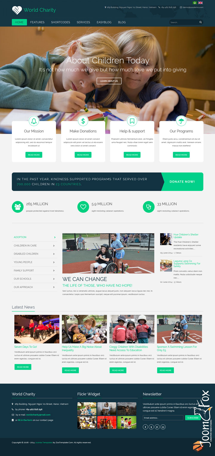 Joomla шаблон ZooTemplate Charity