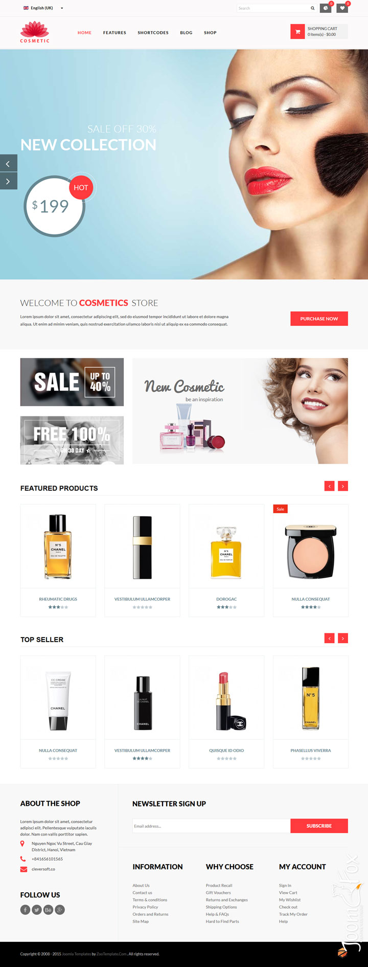Joomla шаблон ZooTemplate Cosmetic