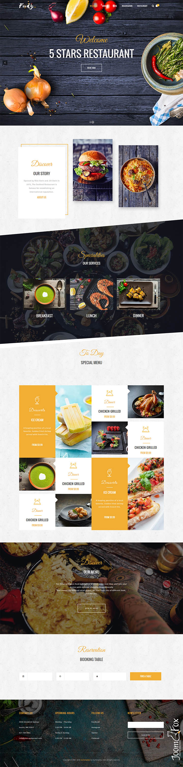 Joomla шаблон ZooTemplate Foody