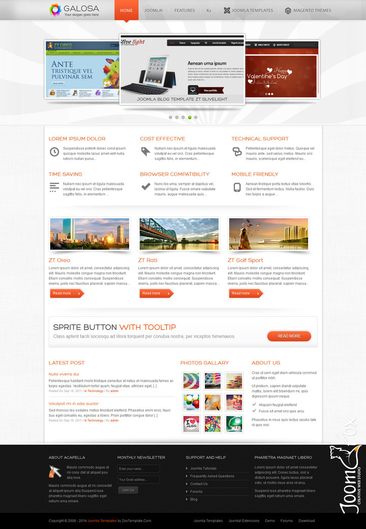 Joomla шаблон ZooTemplate Galosa