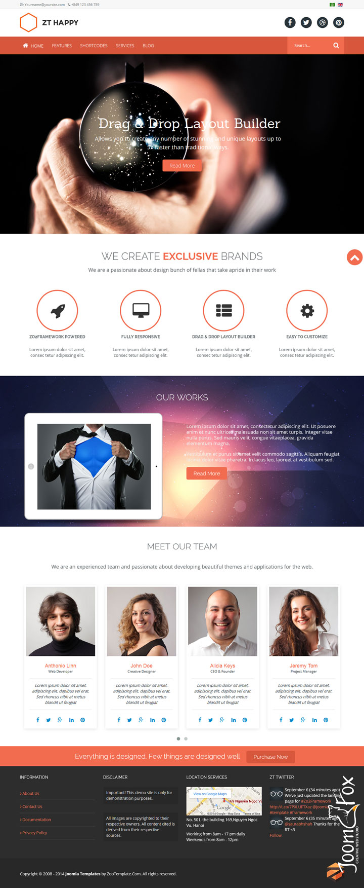 Joomla шаблон ZooTemplate Happy