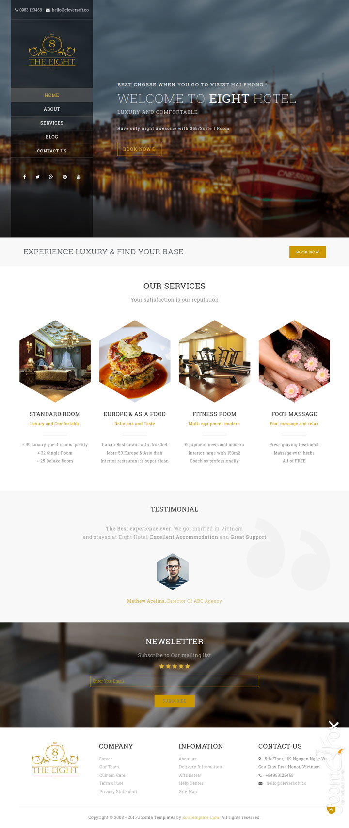 Joomla шаблон ZooTemplate Hotel