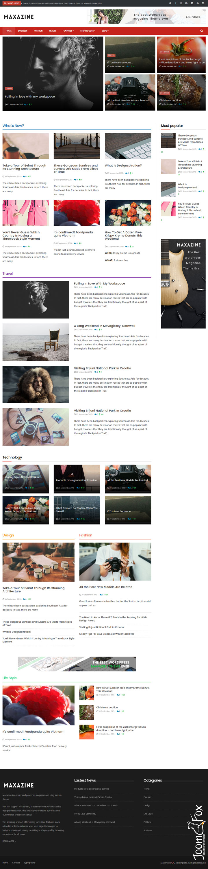 Joomla шаблон ZooTemplate Maxazine