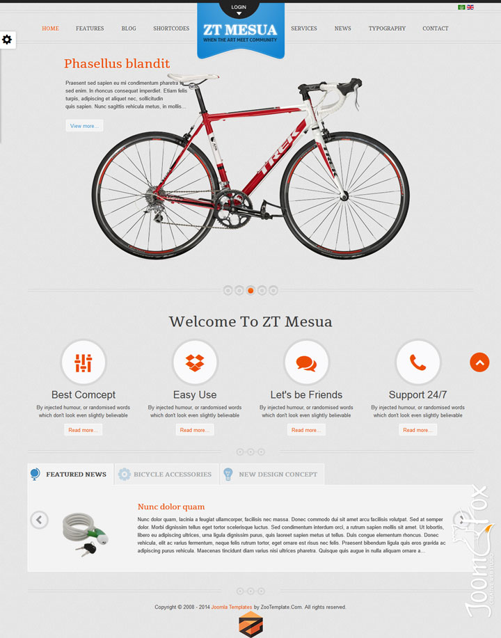Joomla шаблон ZooTemplate Mesua