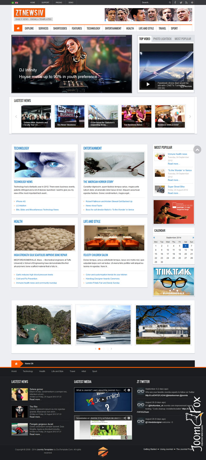 Joomla шаблон ZooTemplate News 4