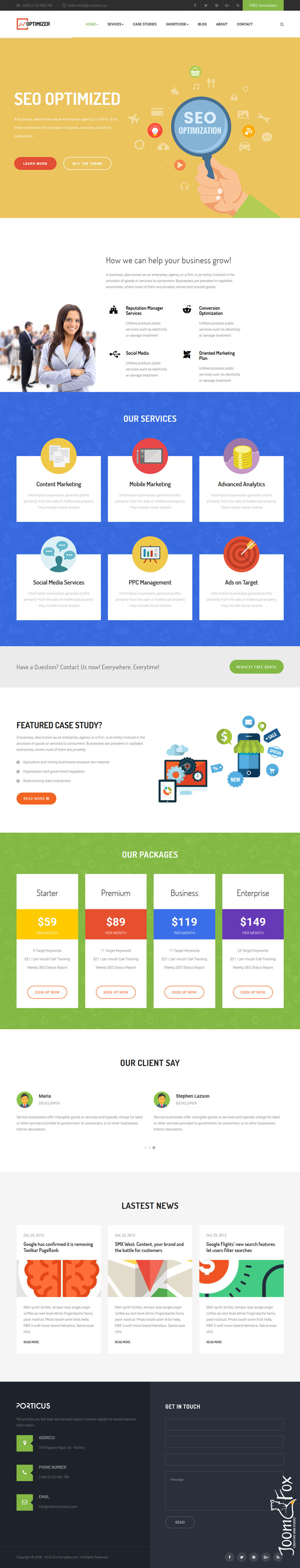 Joomla шаблон ZooTemplate Optimizer