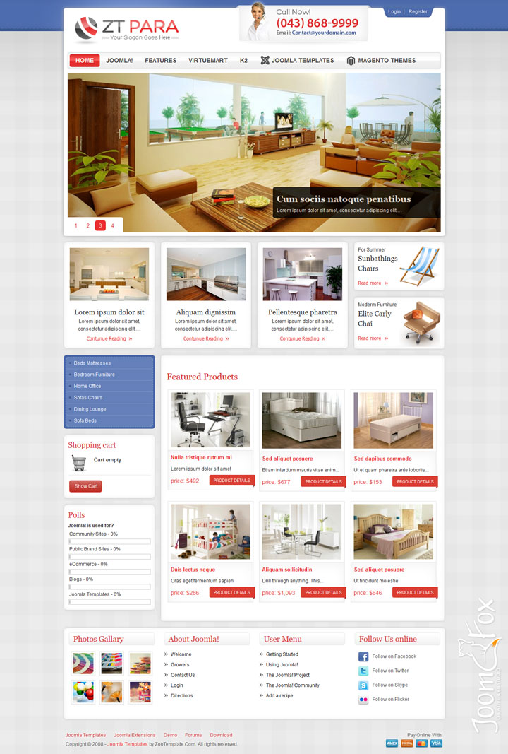 Joomla шаблон ZooTemplate Para