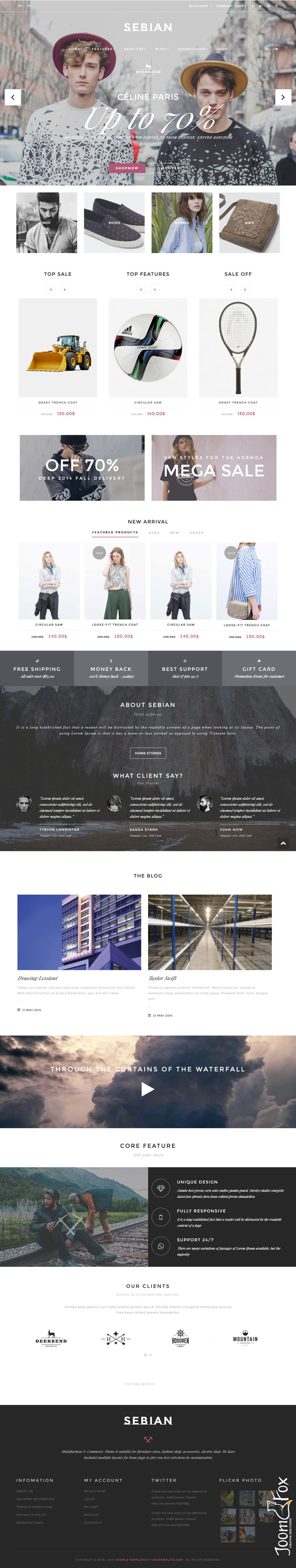 Joomla шаблон ZooTemplate Sebian
