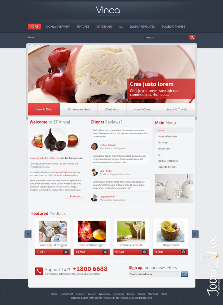 Joomla шаблон ZooTemplate Vinca