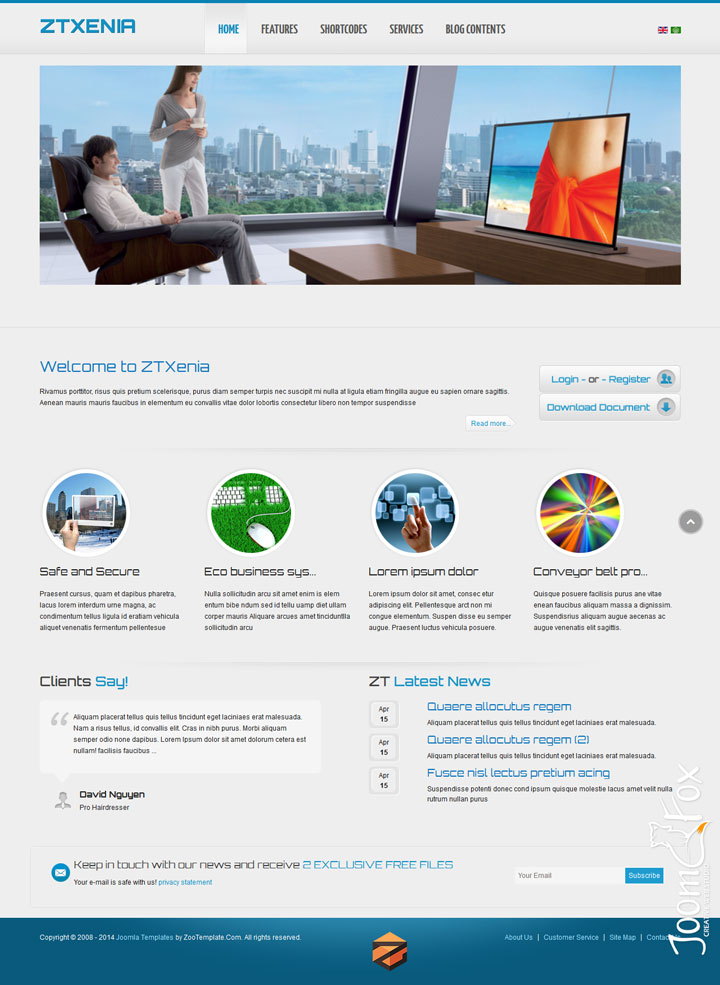 Joomla шаблон ZooTemplate Xenia